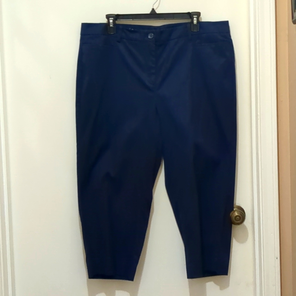 Talbots Navy Perfect Skimmer Capri Pants Size 16